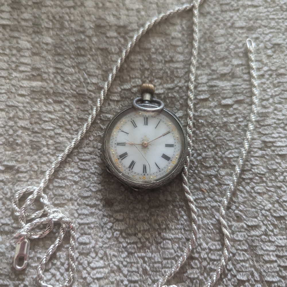 Antique women's watch necklace